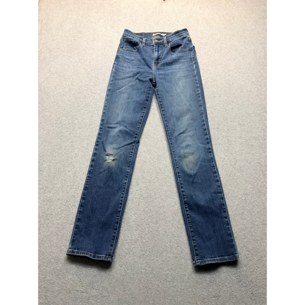 Levis 724 High Rise Straight Jeans Womens 25 Blue Denim Medium Wash 18883-0004